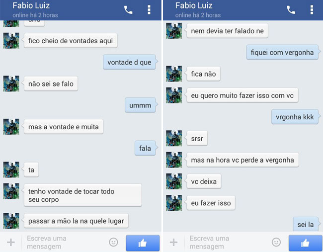 Conversa entre o suspeito e a vítima (Foto: Reprodução/Facebook)